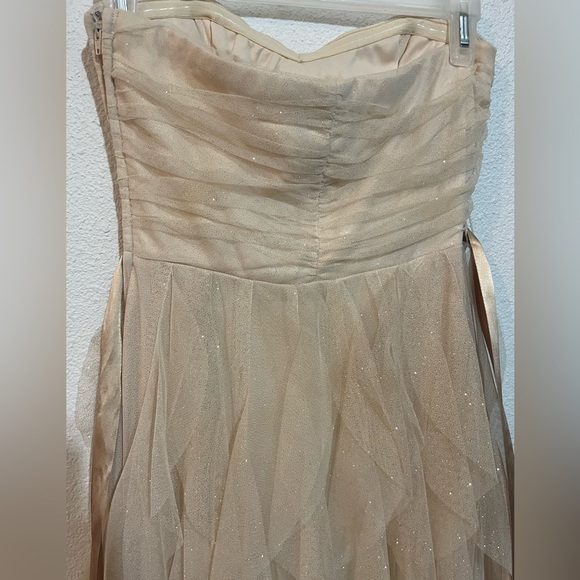 Teeze Me women/girl’s dress gold strapless with sash - Picture 10 of 10
